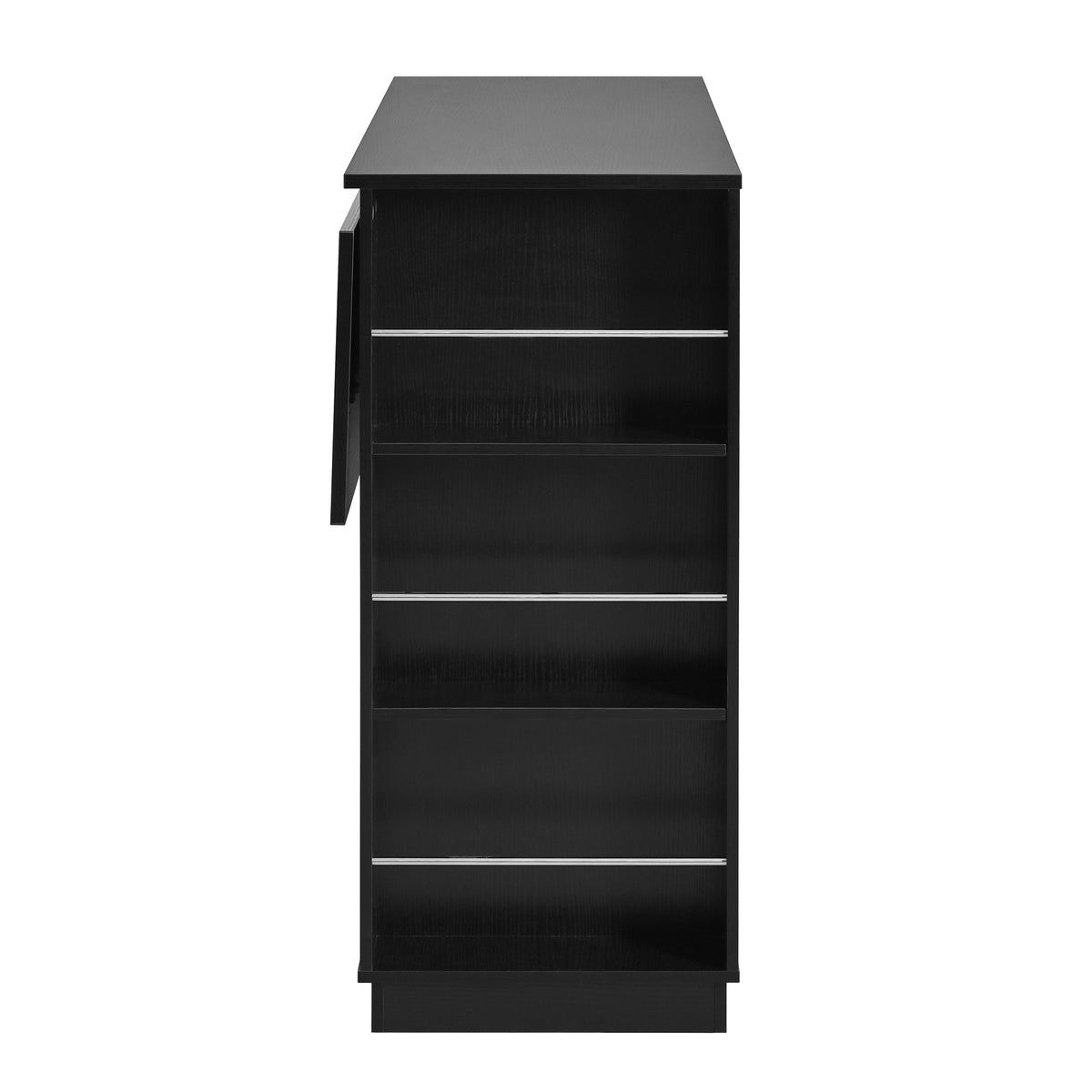 variant-group:rf-n711p437715b|Roomfitters 47.2-Inch Counter Height Bar Cabinet, Black Sideboard Buffet Table, Foldable Drop Leaf, Built-In Power