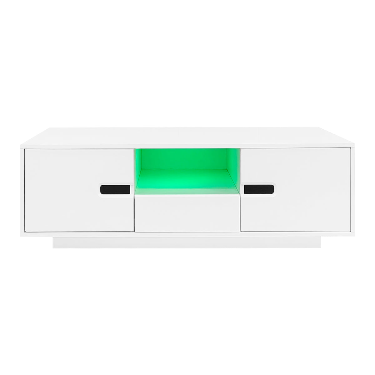 variant-group:rf-n724p294656k|Roomfitters Modern Glossy Coffee Table with Storage Space and Light Accent, Rectangle Center Table for Living Room, White