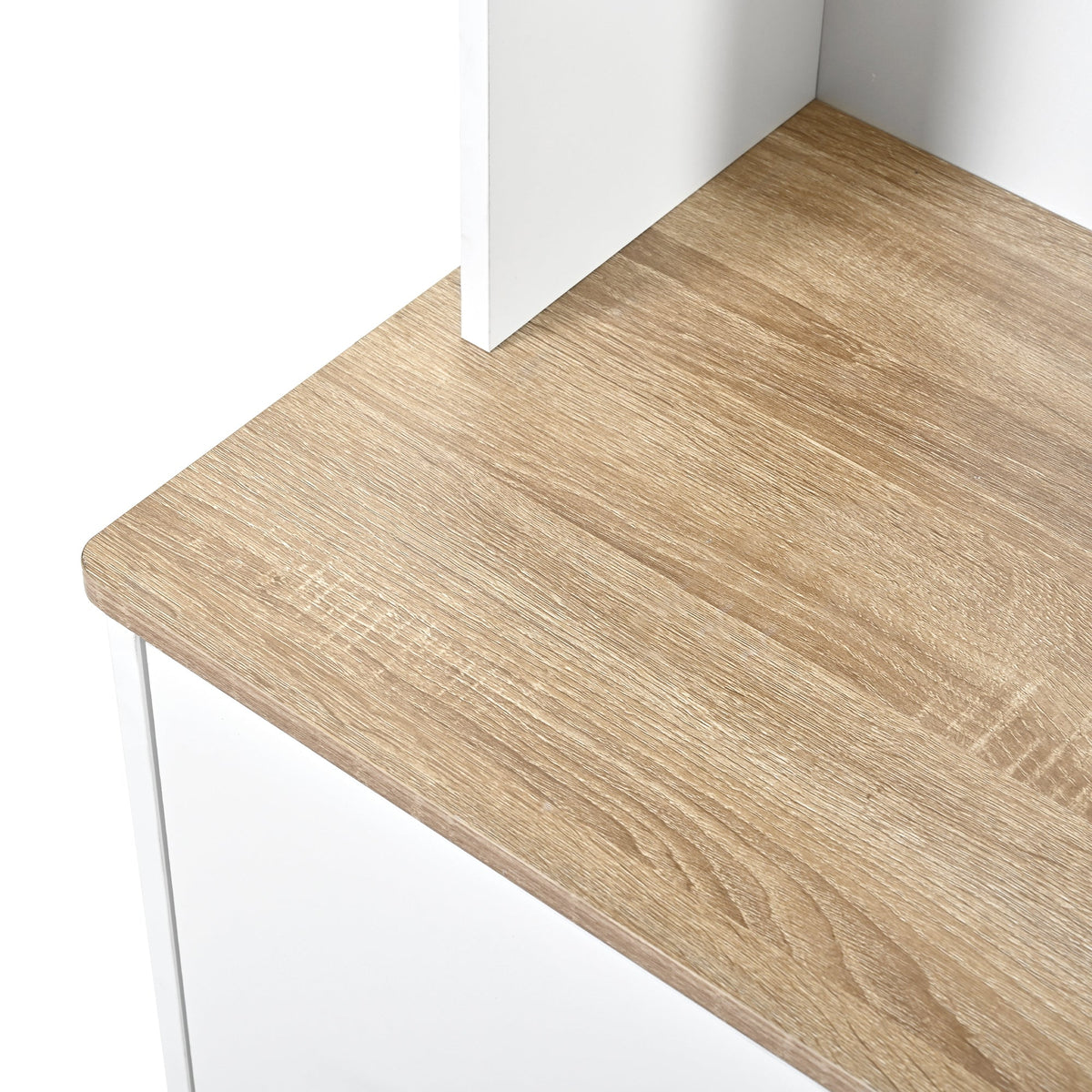 Roomfitters 5-in-1 Modern Entryway Hall Tree, 6 Drawers, 3 Wardrobe Cupboards, White Roomfitters