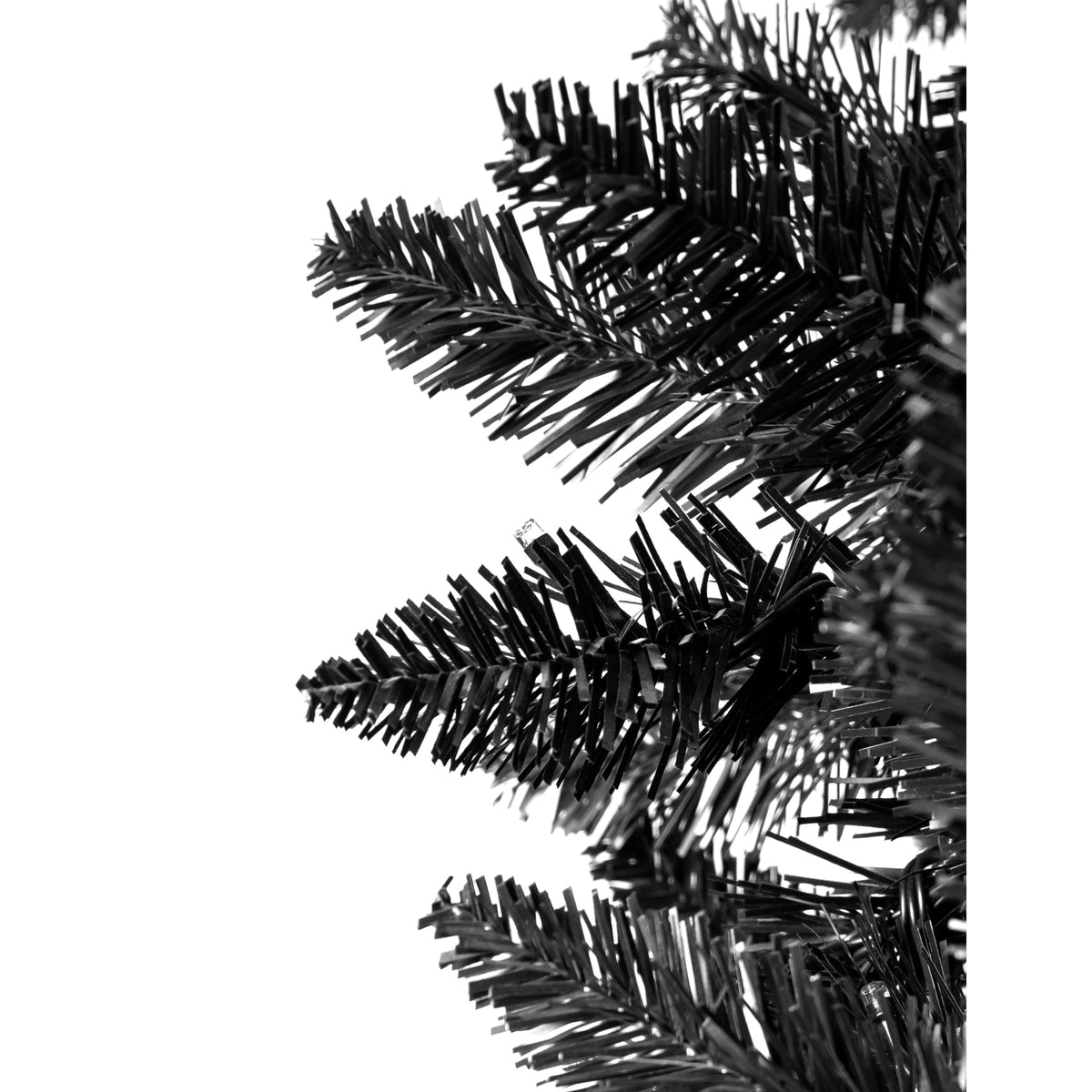 Roomfitters Pre-Lit Black Artificial Christmas Tree 6FT, Hinged Holiday Spruce Tree with 920 Tips and Color-Changing Lights Roomfitters