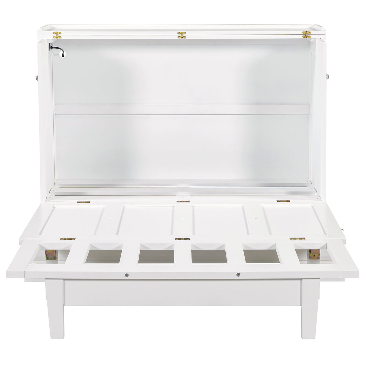 variant-group:rf-n701bs701p170501k|Roomfitters Full Size Murphy Bed Cabinet with Charging Station and Storage Drawer, Freestanding Fold Out Guest Bed, White
