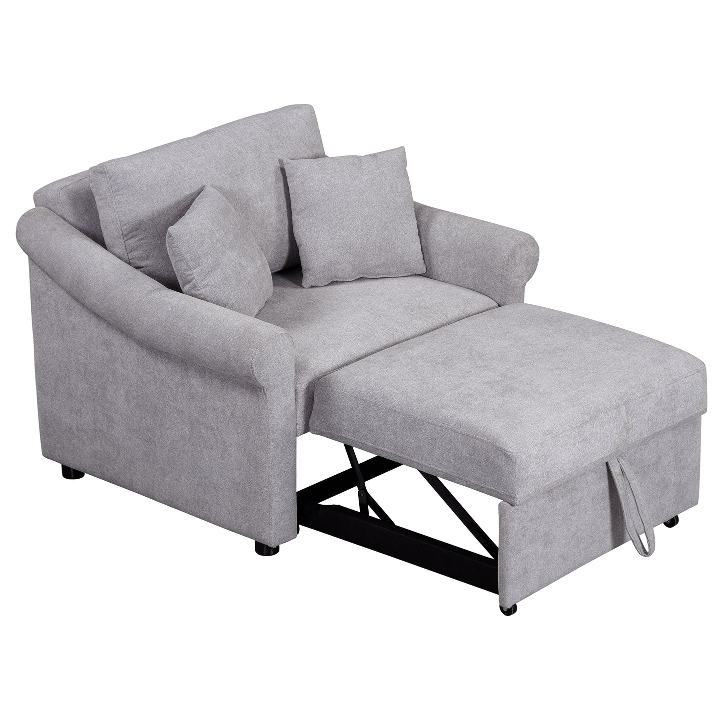 variant-group:rf-n701bs701p468429e|Roomfitters Chenille Convertible Sleeper Chair, 3 in 1 Single Sofa Bed Lounger, Adjustable Backrest Pull Out Bed, Gray