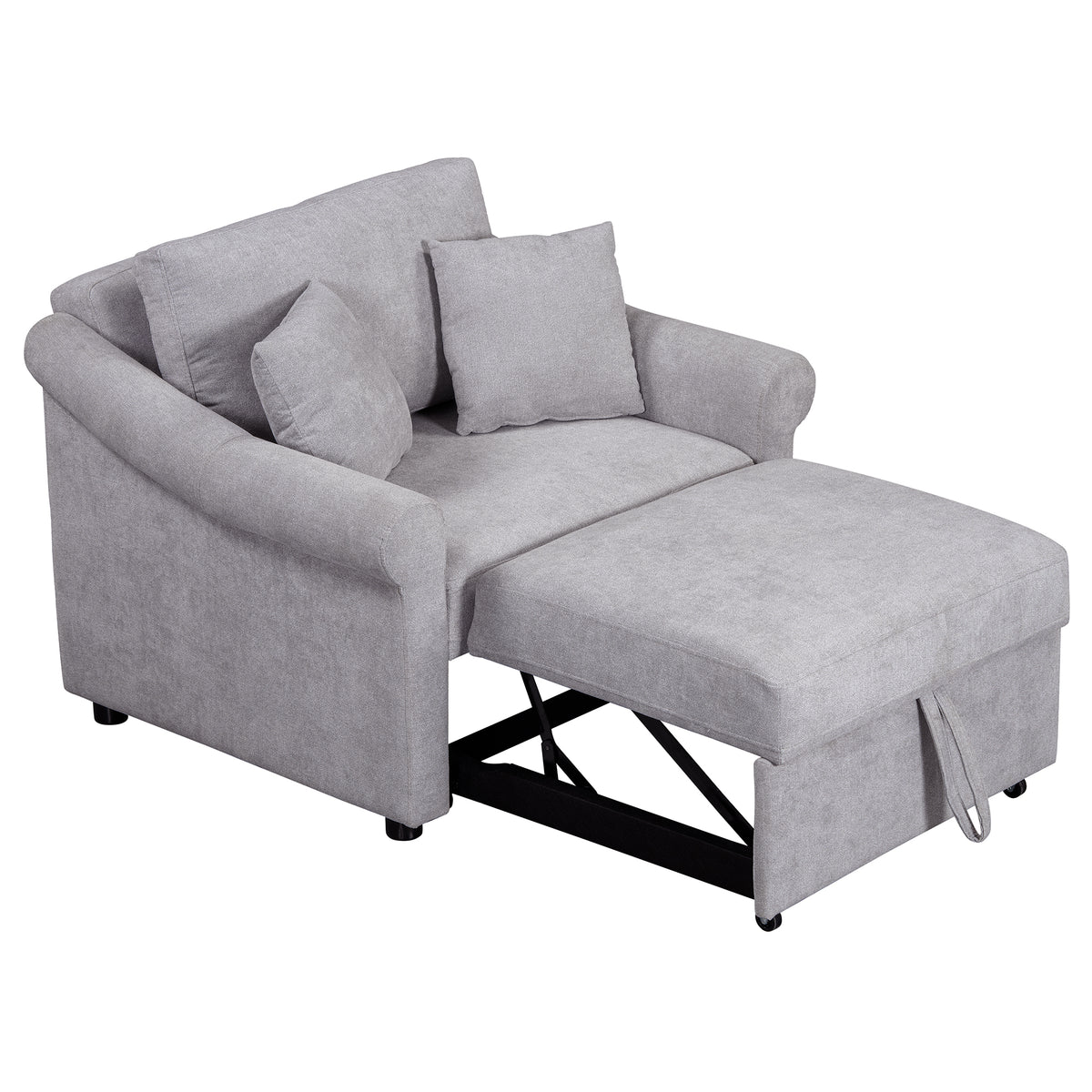 variant-group:rf-n701bs701p468429e|Roomfitters Chenille Convertible Sleeper Chair, 3 in 1 Single Sofa Bed Lounger, Adjustable Backrest Pull Out Bed, Gray