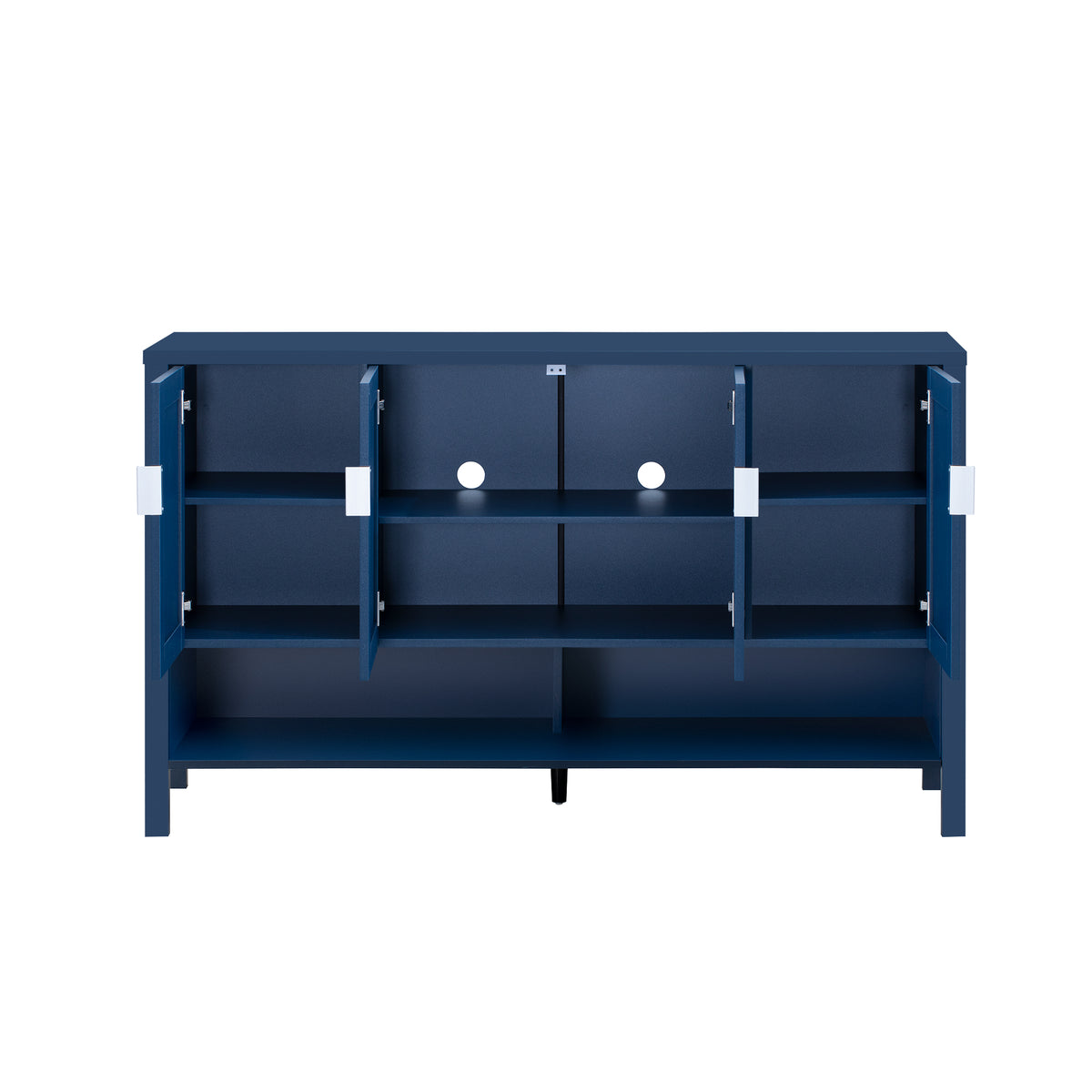 variant-group:rf-n711p345165v|Roomfitters Sideboard Buffet Cabinet with 4 Door Mid-century Modern Geometric Storage and Open Shelf for Kitchen & Dining, Blue