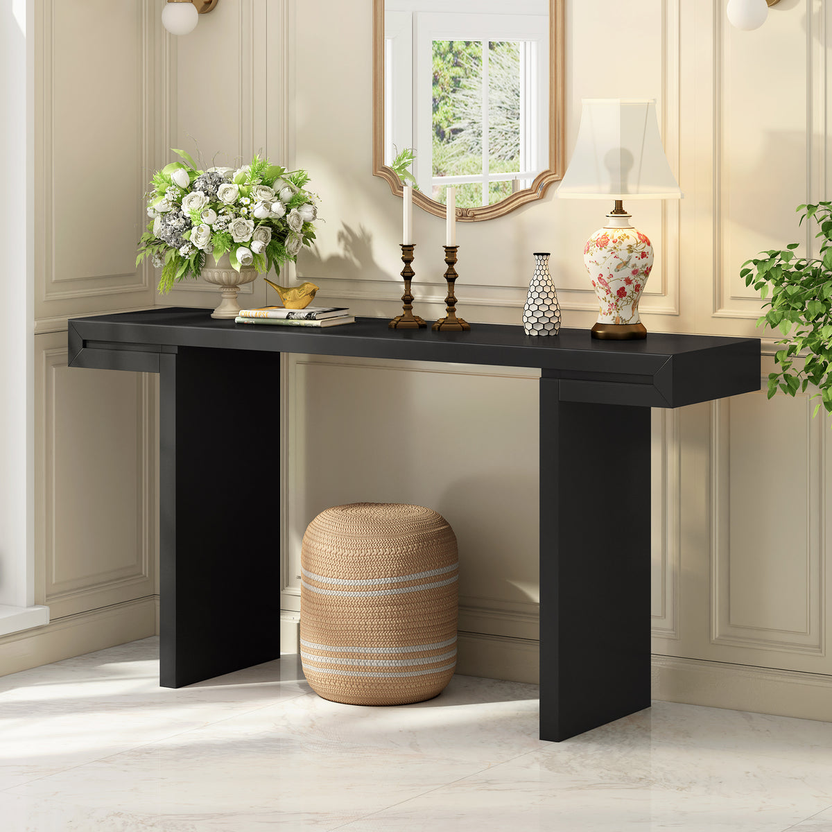 variant-group:rf-n711p303209b|Roomfitters 60" Modern Minimalist Console Table, Slim Entryway Sofa Table for Hallway and Living Room Decor, Black
