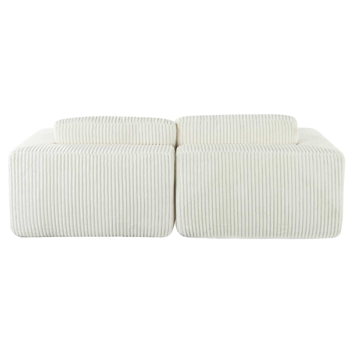 variant-group:rf-n711wy000449aak|Roomfitters Corduroy Double Sofa Bed with Pillows, Modern Convertible Couch for Living Room, Apartment, White