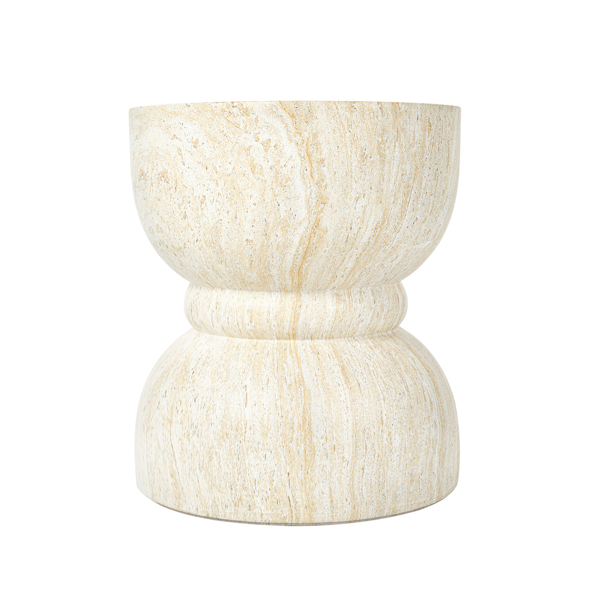 variant-group:rf-n711p422067m|Roomfitters Contemporary Yellow Travertine Concrete Side Table, Rounded Waist Outdoor End Table, MgO Stone Texture Stool