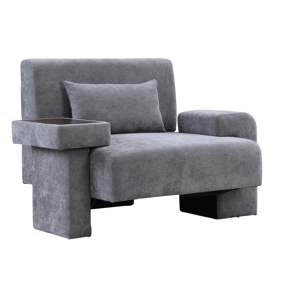 variant-group:rf-n724sj000130aae|Roomfitters Oversized Mid-Century Armchair 48” Wide with Soft Cushion and Wood Frame, Lounge Reading Chair, Gray