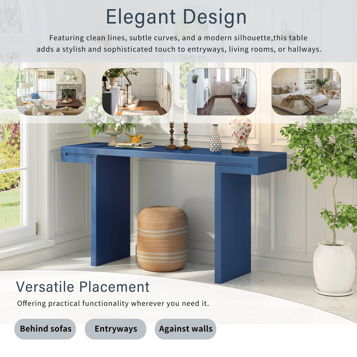 variant-group:rf-n711p303209v|Roomfitters 60" Modern Minimalist Console Table, Slim Entryway Sofa Table for Hallway and Living Room Decor, Navy Blue