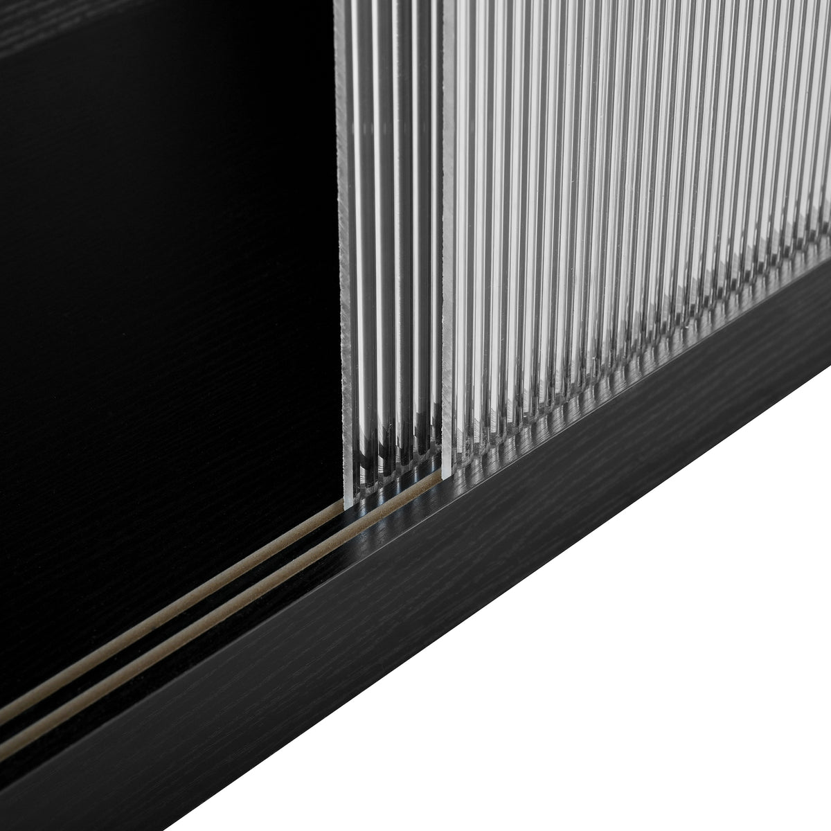 variant-group:rf-n711p437809b|Roomfitters Black MDF Counter Height Kitchen Island Sideboard Cabinet, Extendable Table, Acrylic Sliding Doors