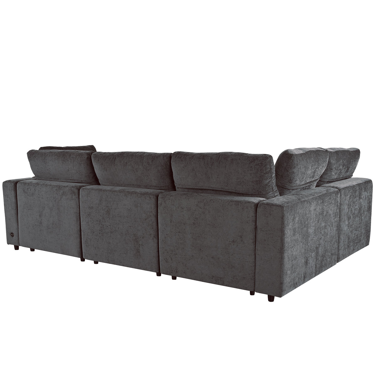 variant-group:rf-n711wy000413aae|Roomfitters Upholstered Modular Sofa with Storage Space, USB Charging Ports, Wireless Charging, Built-in Bluetooth Speaker, Sectional Sofa for Living Room and Apartment, Gray