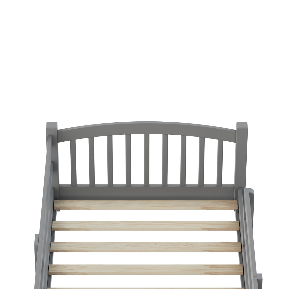 variant-group:rf-n733p400298e|Roomfitters Twin Montessori Floor Bed with Guardrails, Solid Wood Low Platform Bed with Slats, Easy Assembly, Gray