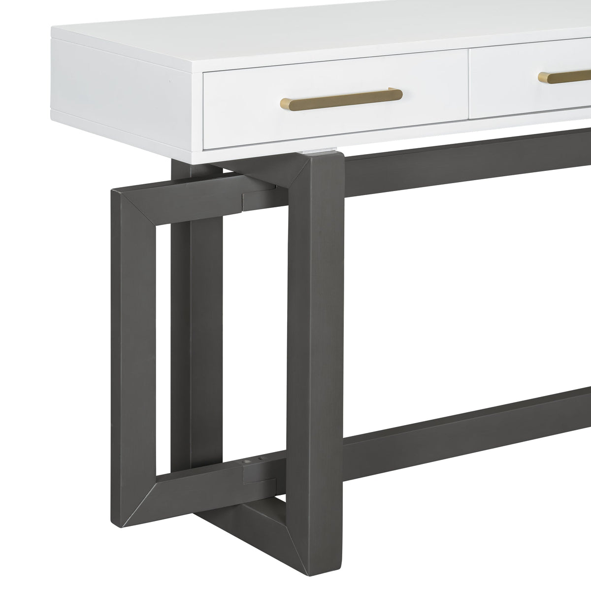 Roomfitters Elegant Console Table with Three Drawers, Extra Long Entryway Table for Entryway, Hallway, Living Room, Grey+White Roomfitters