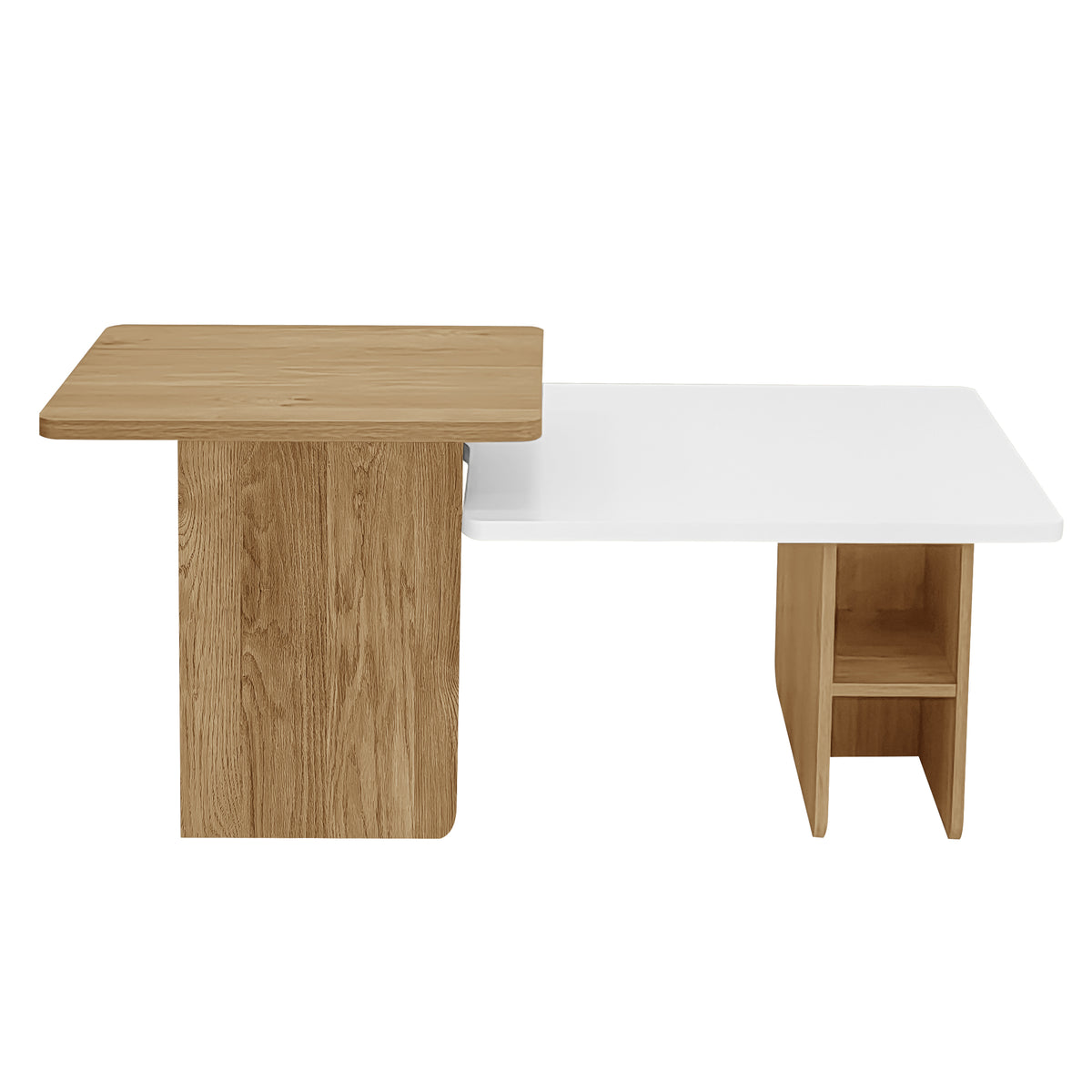 variant-group:rf-n724p294661k|Roomfitters Farmhouse Nesting Coffee Table Set of 2, Rectangle Wood Finish Accent Tables for Living Room and Sofa Side, White