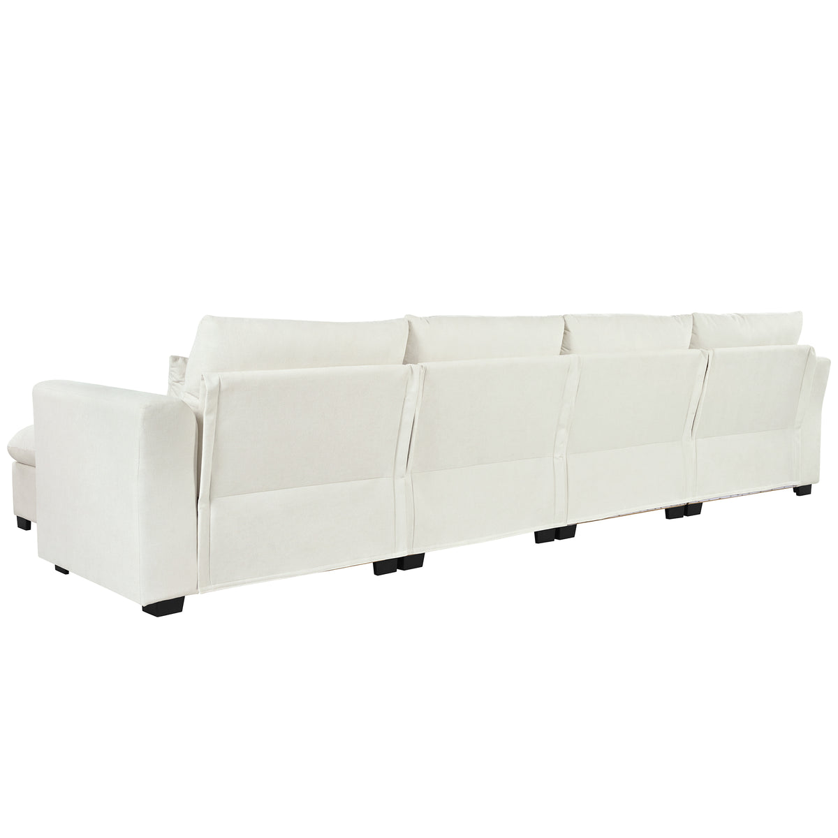 variant-group:rf-n711wy000491aaa|Roomfitters 131.3-Inch Modern U-Shaped Sectional Sofa, 6-Seater Linen Blend Couch, 2 Storage Ottomans, Pit Lounge, Beige