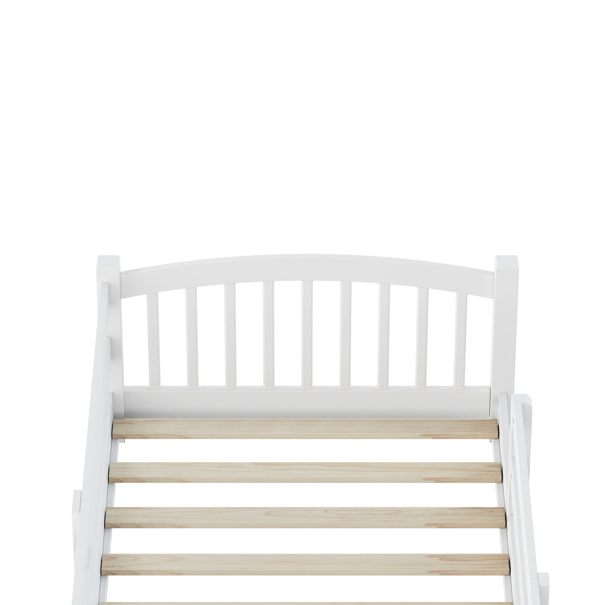 variant-group:rf-n733p400298k|Roomfitters Twin Montessori Floor Bed with Guardrails, Solid Wood Low Platform Bed with Slats, Easy Assembly, White