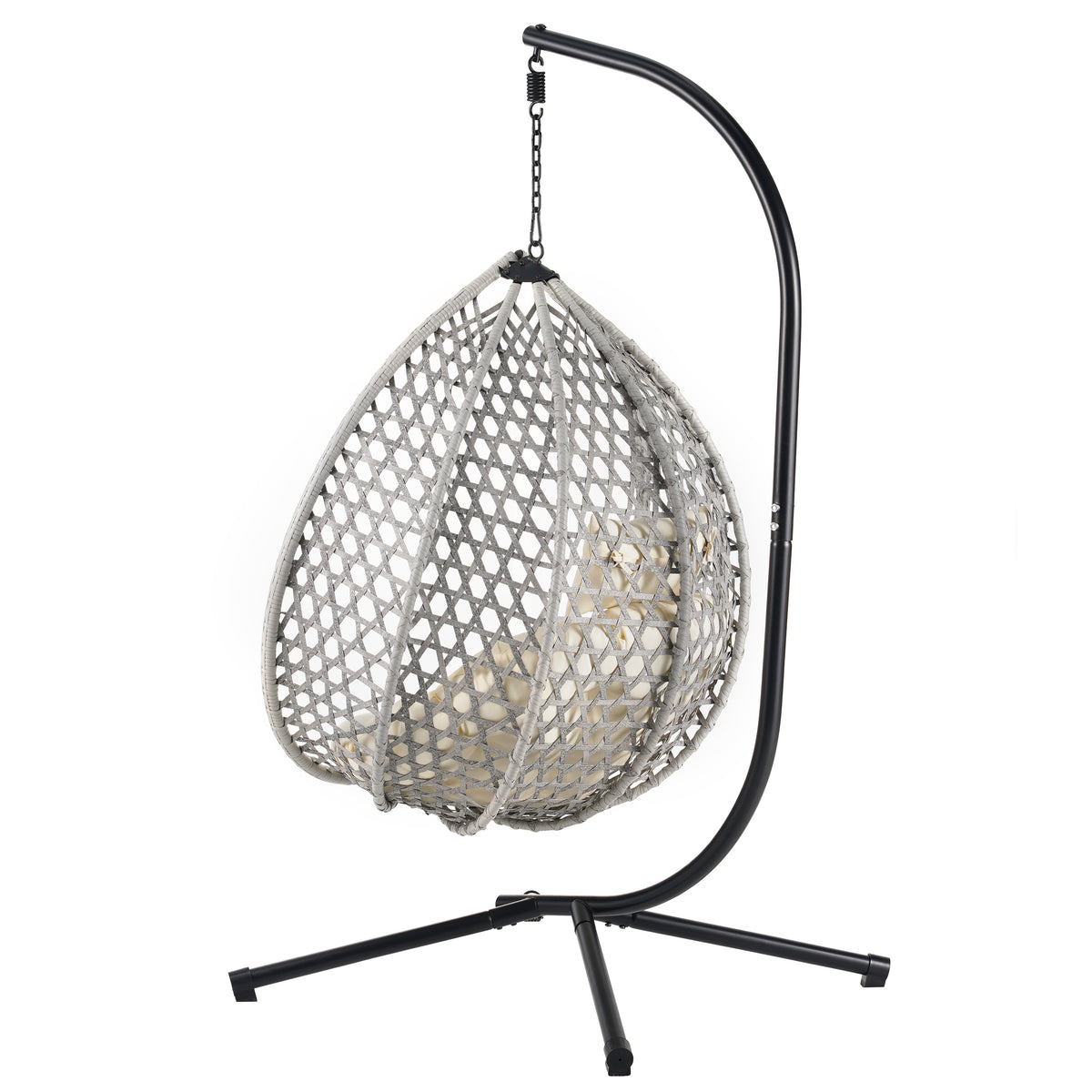 variant-group:rf-n711p255131k|Roomfitters Versatile Hanging Egg Chair for Indoor and Outdoor Use, Gray+Beige