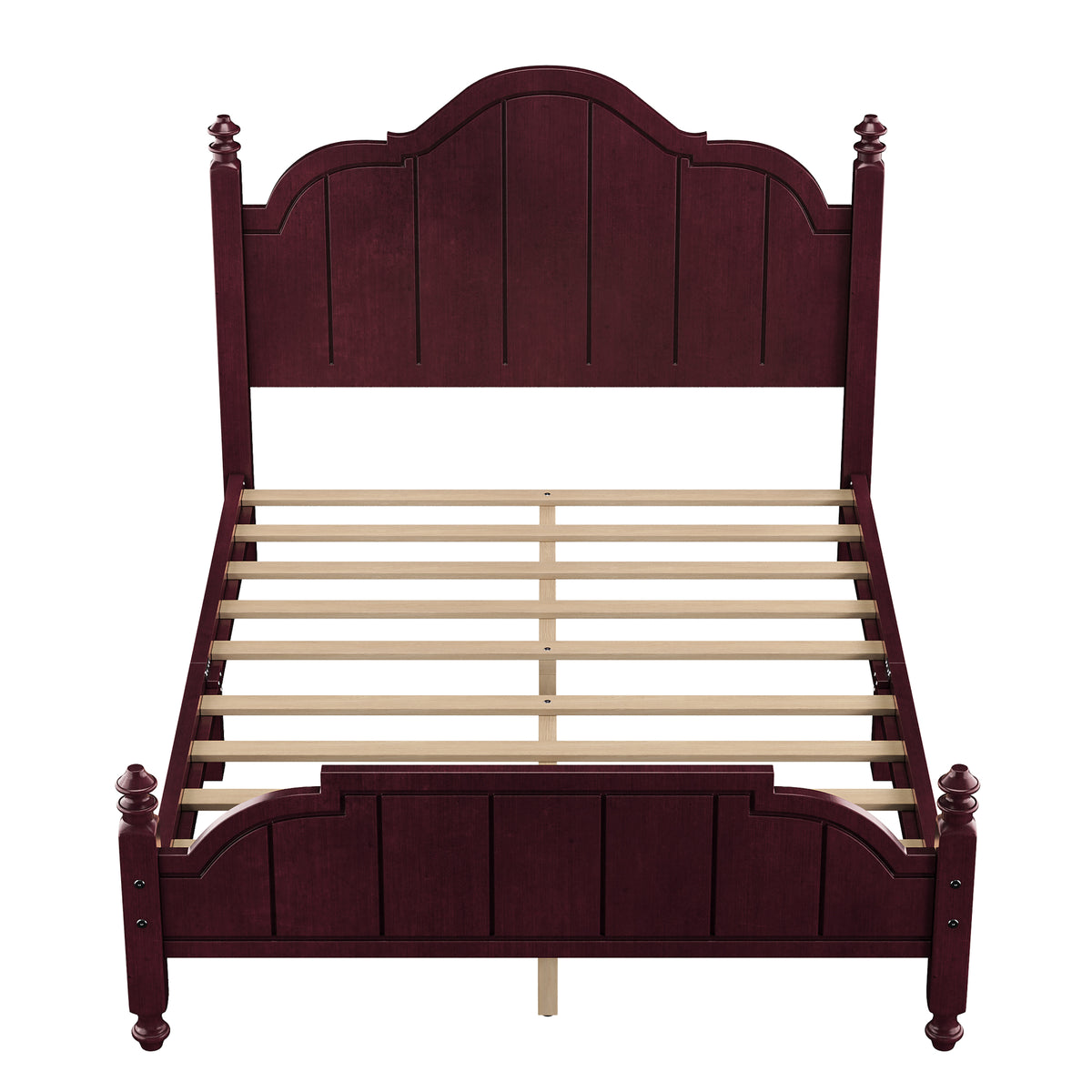 variant-group:rf-n733p360927p|Roomfitters Full Wood Platform Bed Frame with Curved Headboard, Vintage Style Slat Support, No Box Spring Required, Espresso