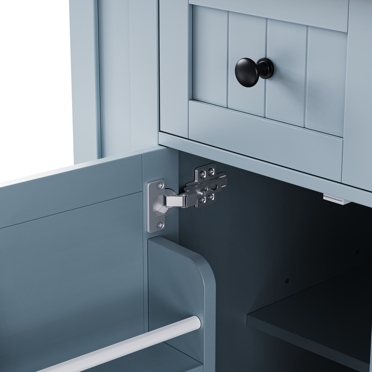 variant-group:rf-n707s003007g|Roomfitters 53" Kitchen Island with 2 Bar Stools, Drop Leaf, Power Outlet, Rolling Kitchen Cart Set with Storage, Grey-Blue