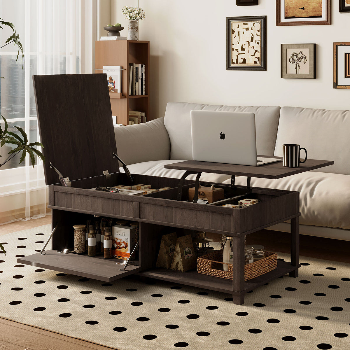 variant-group:rf-n724p401355d|Roomfitters Lift-Top Coffee Table with Hidden Storage and Open Lower Shelf, Antique Brown