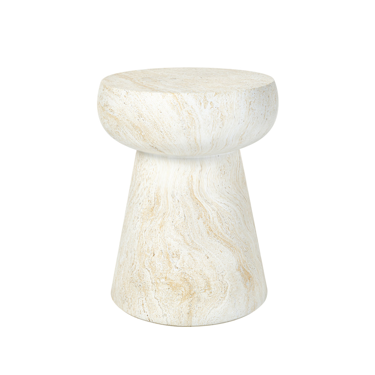 variant-group:rf-n711p422070m|Roomfitters Modern Yellow Mushroom Concrete Side Table, Geometric Pedestal End Table, MgO Travertine Texture Stool