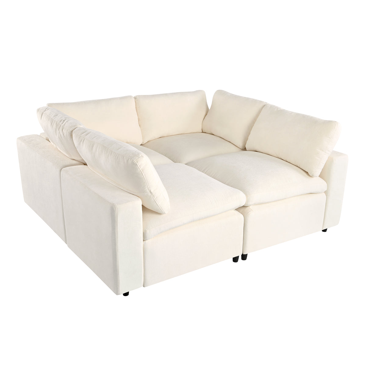 variant-group:rf-n711wy000413aaa|Roomfitters Upholstered Modular Sofa with Storage Space, USB Charging Ports, Wireless Charging, Built-in Bluetooth Speaker, Sectional Sofa for Living Room and Apartment, Beige