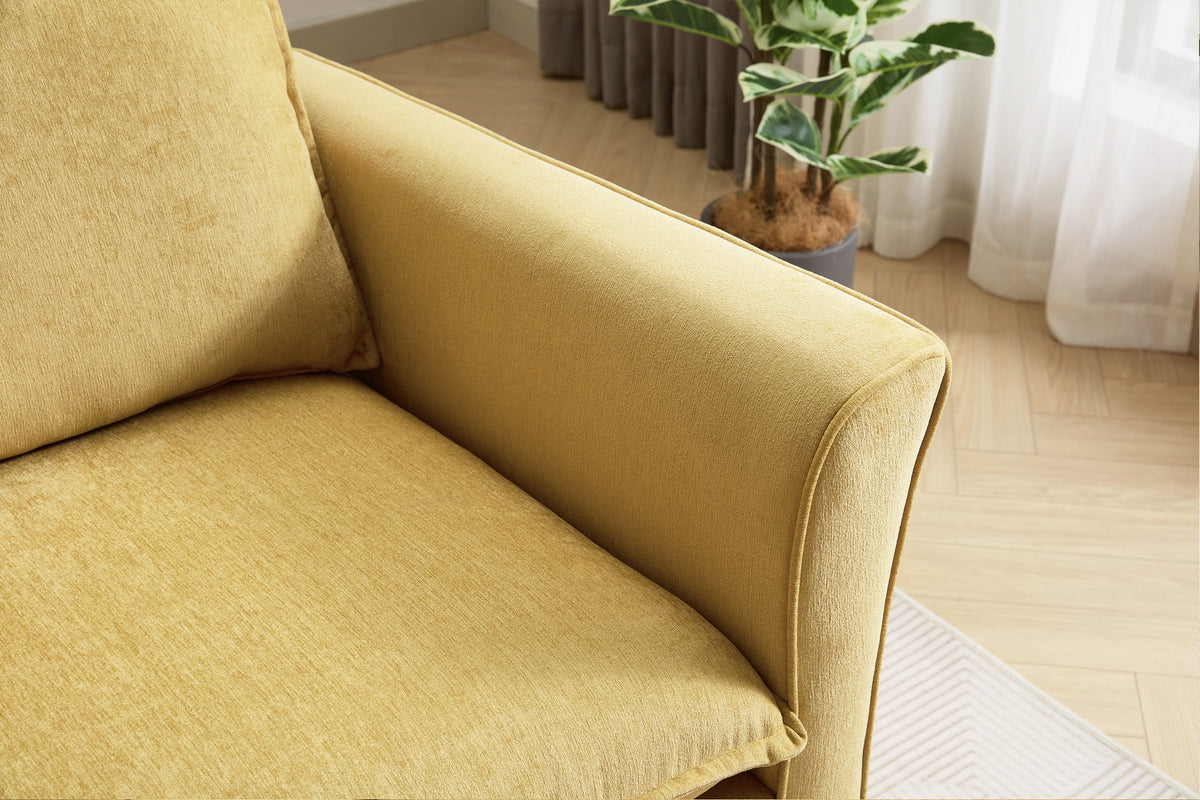 variant-group:rf-n701p379404y|Roomfitters 46.3 Inch Oversized Armchair, Chenille Comfy Accent Chair and a Half Sofa, Rubberwood Legs Pillow, Yellow