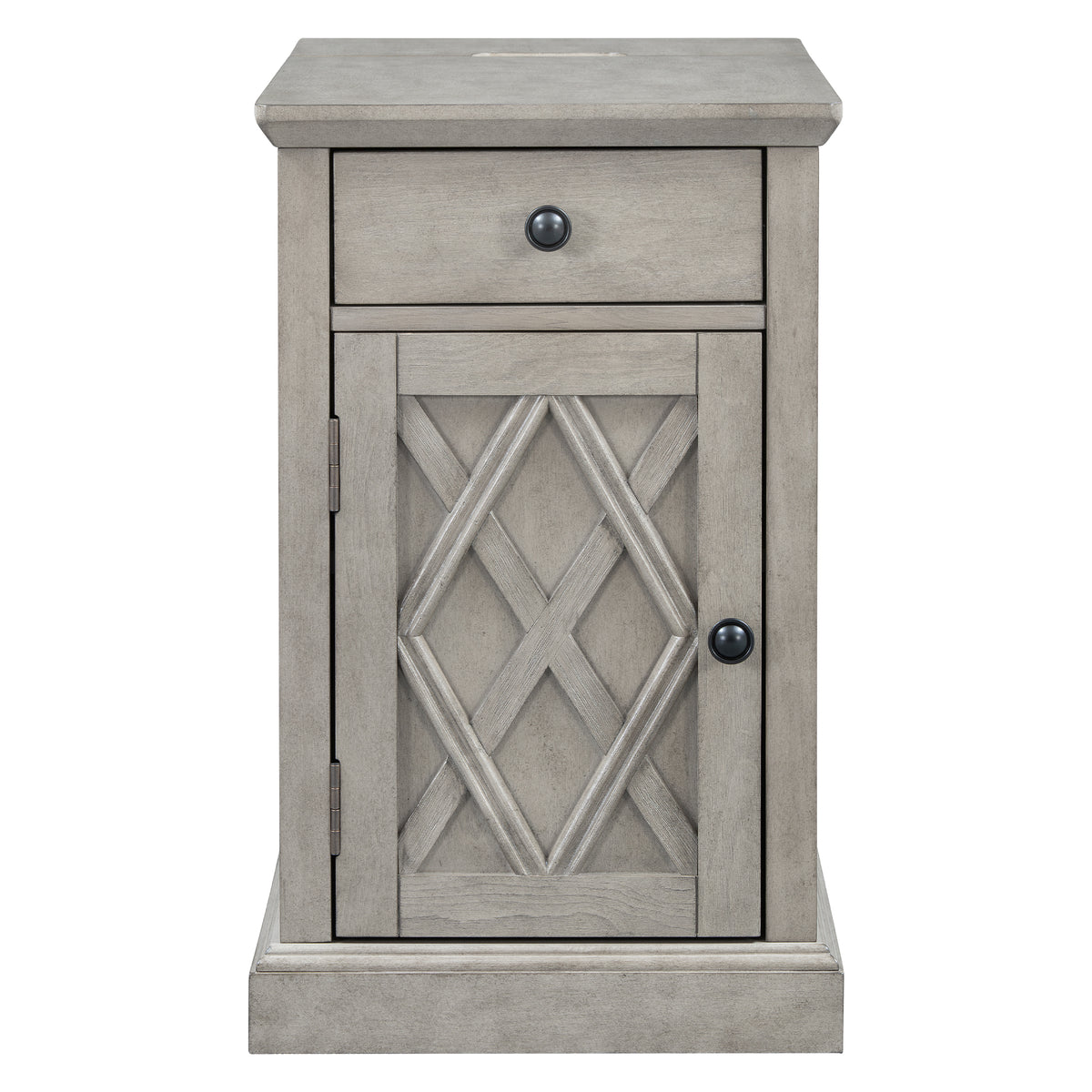 variant-group:rf-n724p353565e|Roomfitters Classic Charging End Table with USB Ports and Storage Drawer, Antique Gray