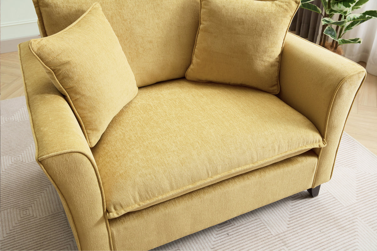 variant-group:rf-n701p379404y|Roomfitters 46.3 Inch Oversized Armchair, Chenille Comfy Accent Chair and a Half Sofa, Rubberwood Legs Pillow, Yellow