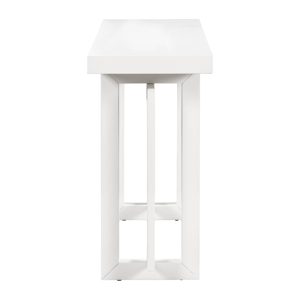 variant-group:rf-n711p410422k|Roomfitters Contemporary White Pine Veneer Extra Long Console Table with Unique Triple Rectangle Solid Wood Legs