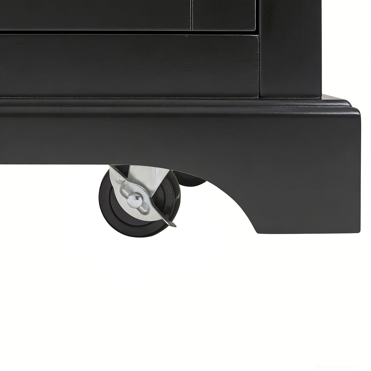variant-group:rf-n707s000025b|Roomfitters 53" Kitchen Island with Butcher Block Top, Storage Cabinet with Drawers, Spice Rack and Towel Holder, Black