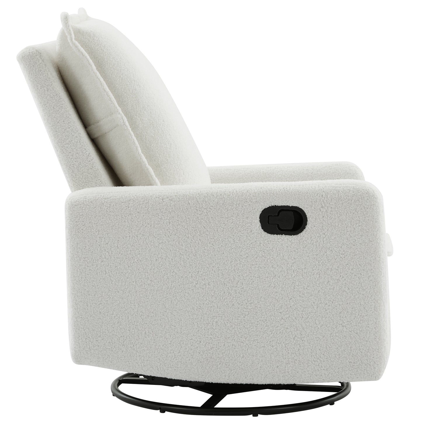 variant-group:rf-n701p348238k|Roomfitters Swivel Rocker Recliner Chair, Glider Rocking Armchair, Teddy Fleece Nursery Reclining Lounge Accent Chair, White