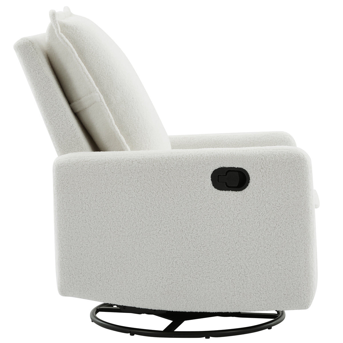 variant-group:rf-n701p348238k|Roomfitters Swivel Rocker Recliner Chair, Glider Rocking Armchair, Teddy Fleece Nursery Reclining Lounge Accent Chair, White