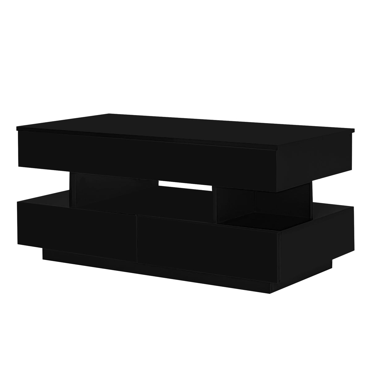 variant-group:rf-n724p290058b|Roomfitters Lift-Top Coffee Table with Hidden Storage and 2 Drawers, Multi-Functional Modern Table, Black