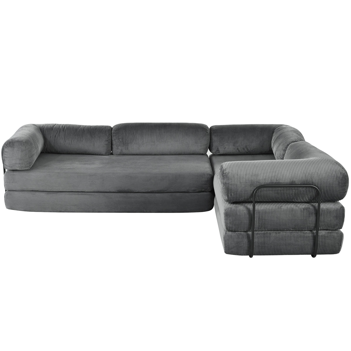 variant-group:rf-n711wy000448aae|Roomfitters L-Shaped Modular Sectional Sofa in Corduroy Fabric, Modern Couch for Living Room and Apartment, Gray