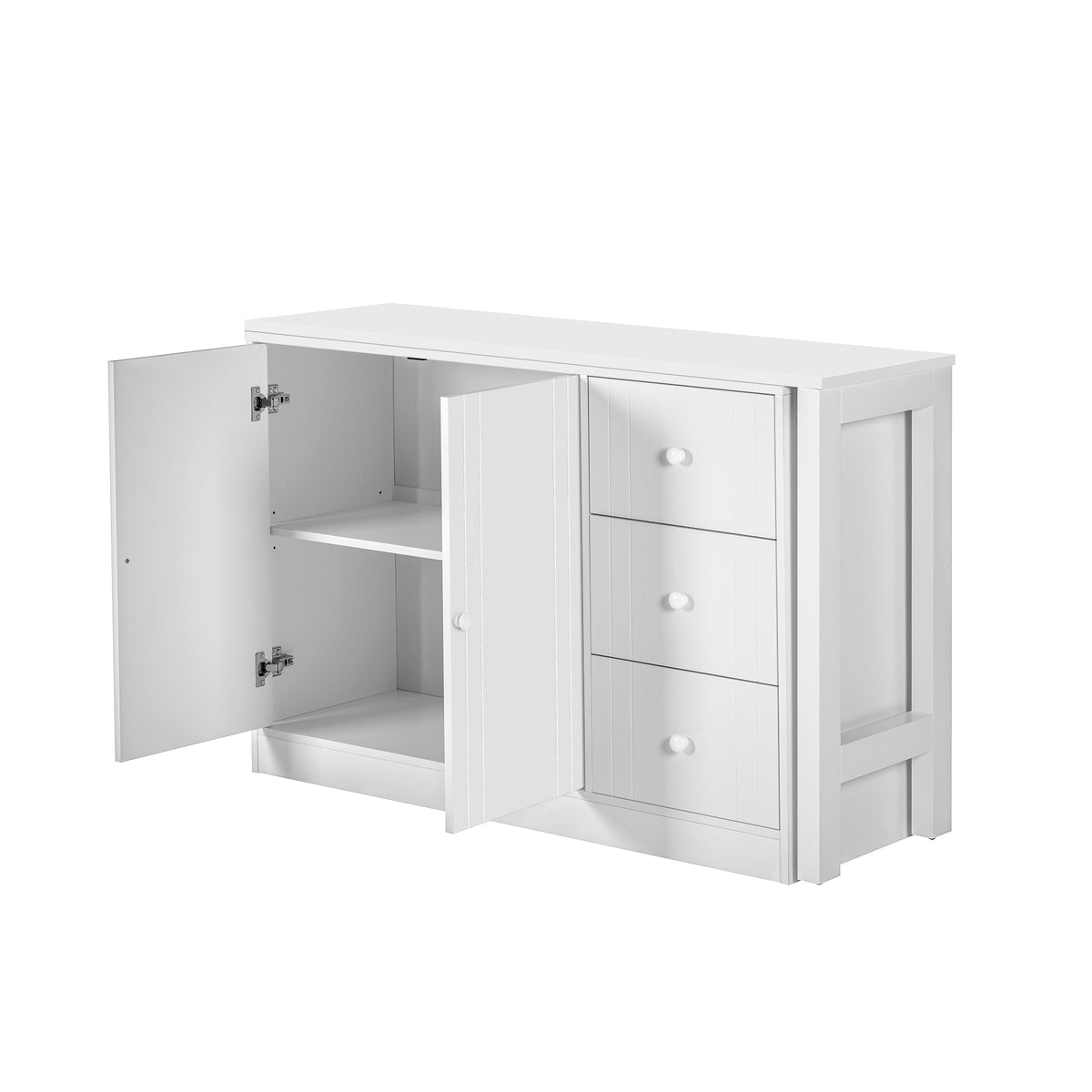 variant-group:rf-n711p334768k|Roomfitters Extendable Sideboard Buffet Cabinet with Storage, Multifunctional Console Table for Dining Room, White