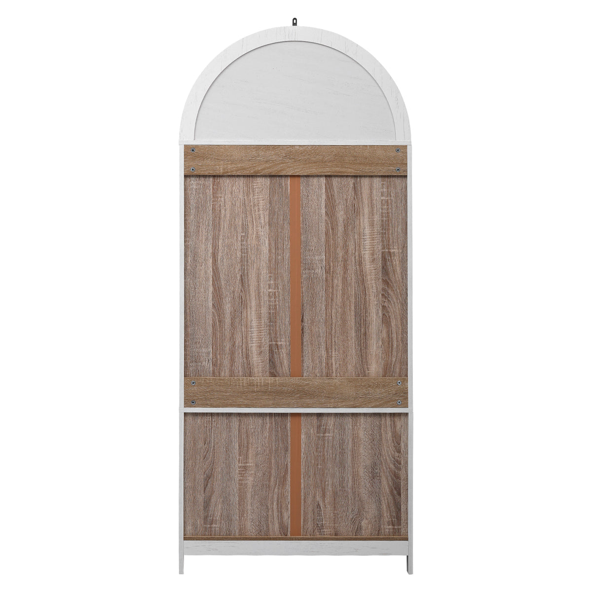 variant-group:rf-n707p288972w|Roomfitters 71" Pantry Cabinet with Arched Top and Glass Doors, 2 Storage Drawers and Adjustable Shelves for Kitchen, White