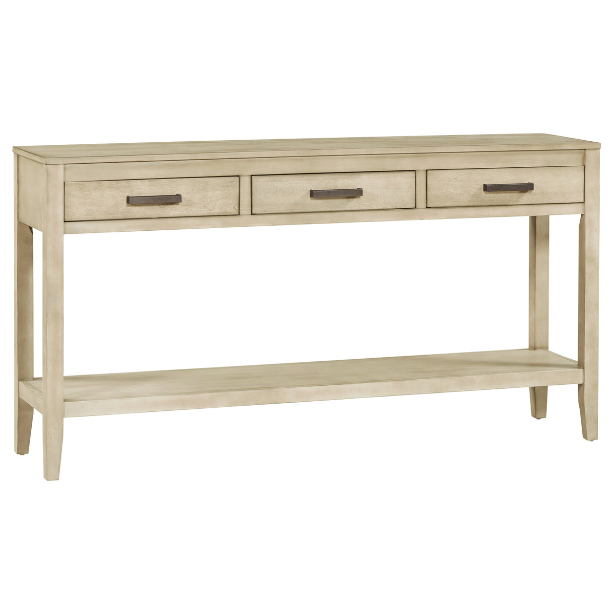 variant-group:rf-n711p410445e|Roomfitters 59.1" Farmhouse Entryway Table with 3 Drawers, Slim Console Sofa Table with Open Shelf for Hallway, Gray