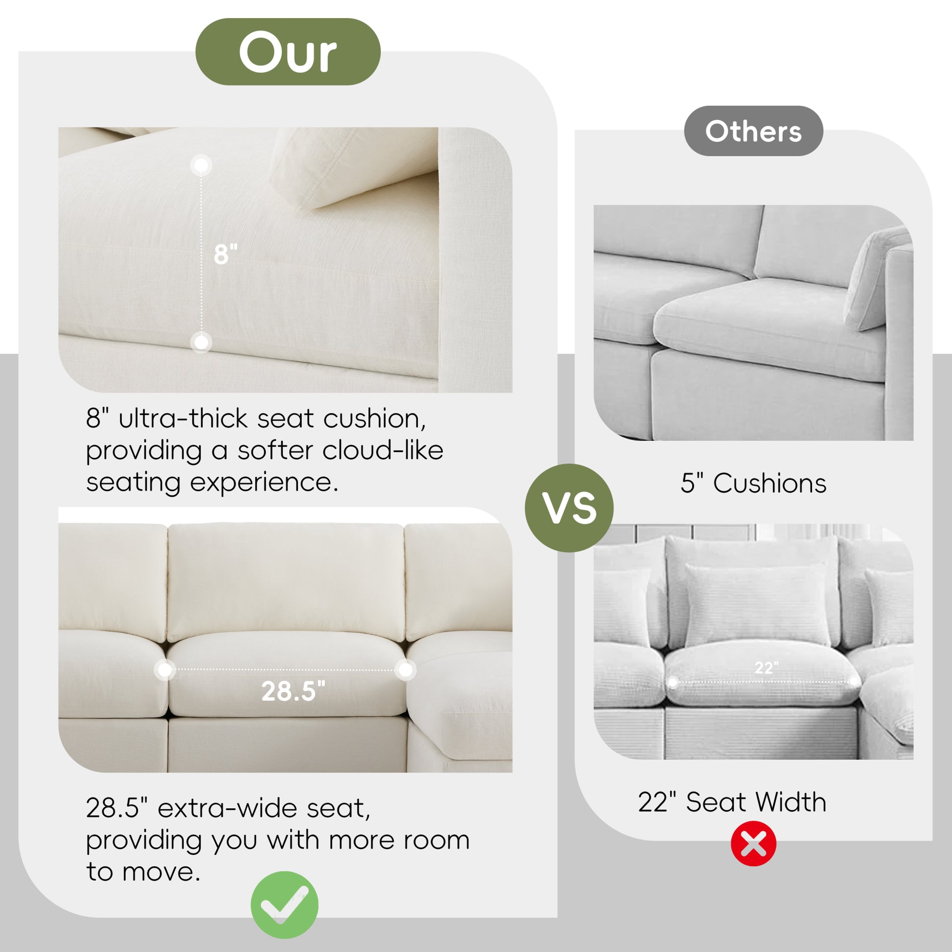 variant-group:rf-n723s9792a|Roomfitters 129 Inch Oversized U-Shaped Modular Sectional Sofa, Large Upholstered Living Room Seating Couch Furniture, White