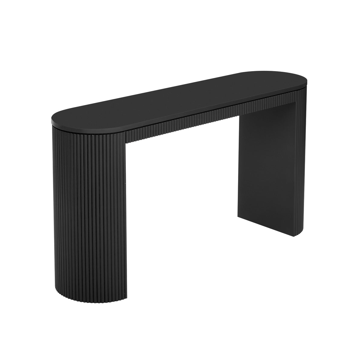 variant-group:rf-n711p205935b|Roomfitters Curved Console Table with Vertical Stripe Design, Entryway Table for Living Room, Black