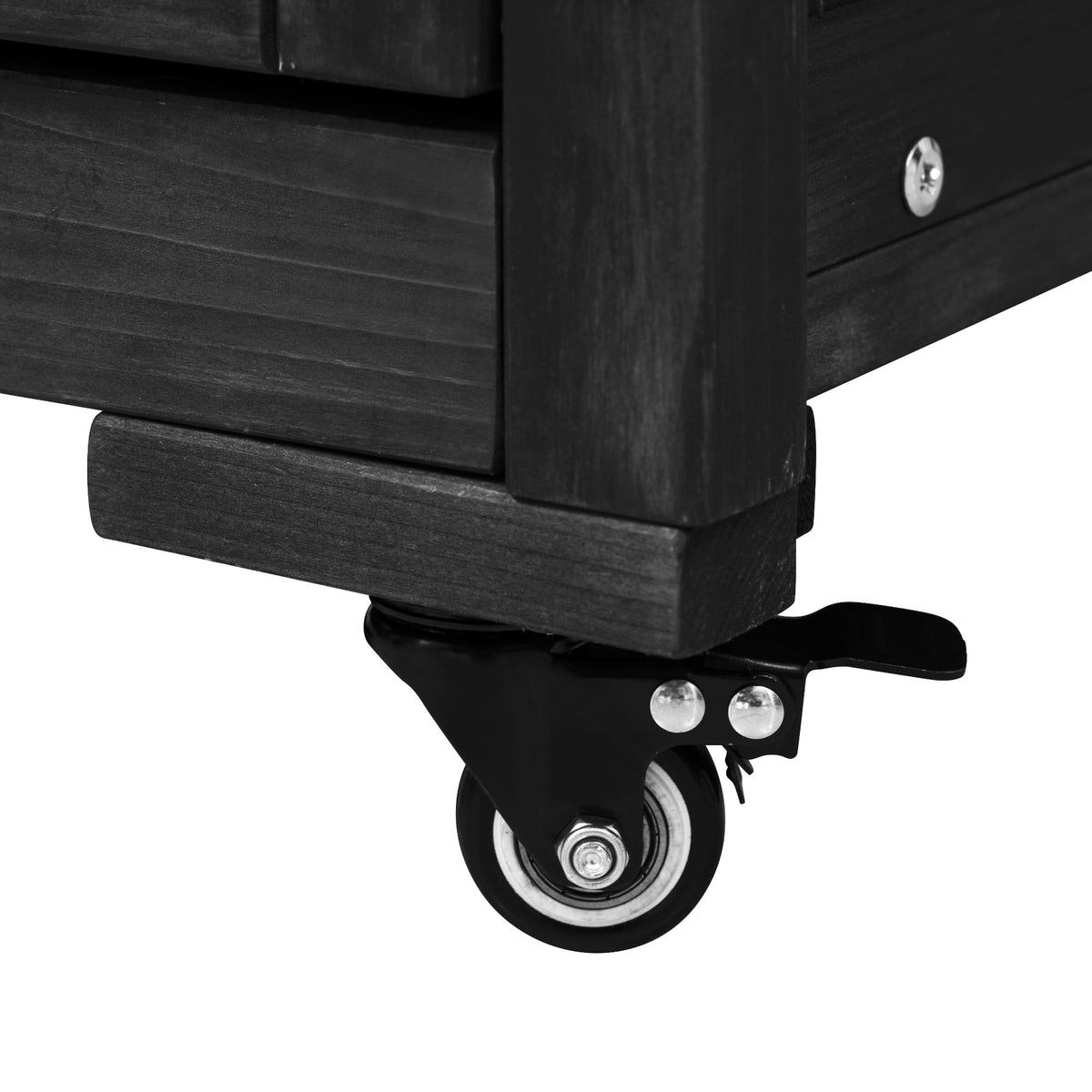 Roomfitters 66.5" Outdoor Grill Cart for Large Big Green Egg & Kamado Joe, Kitchen Island with Stainless Steel Top, Black