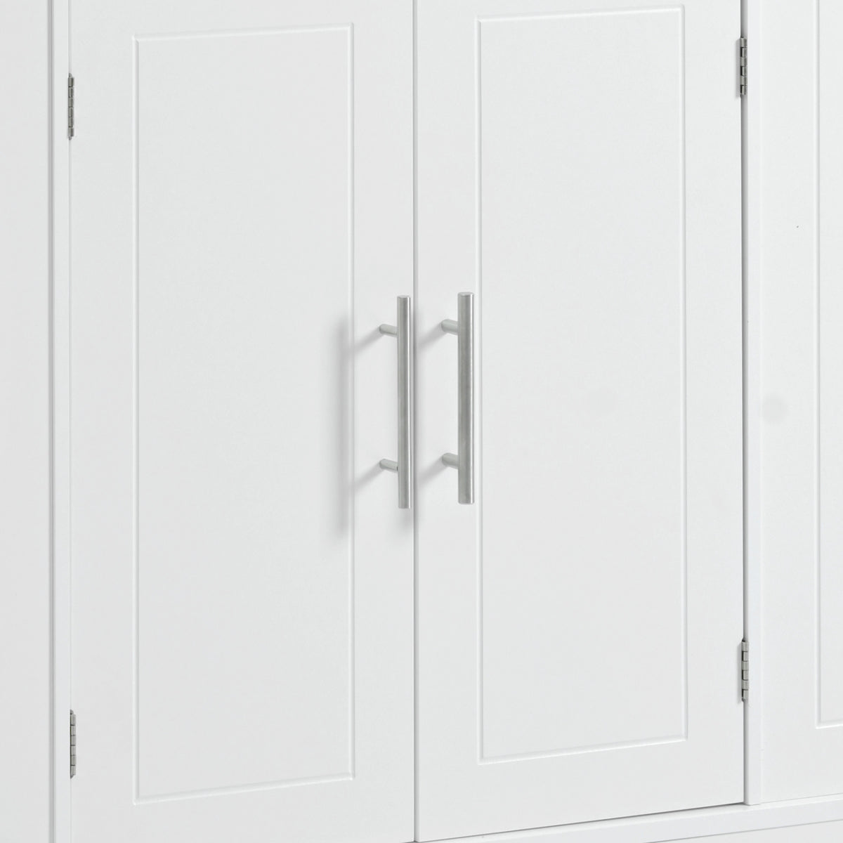 variant-group:rf-n707s221571w|Roomfitters Kitchen Island with Tilt Out Trash Can and Power Outlet, Fluted Storage Cabinet on Wheels, White