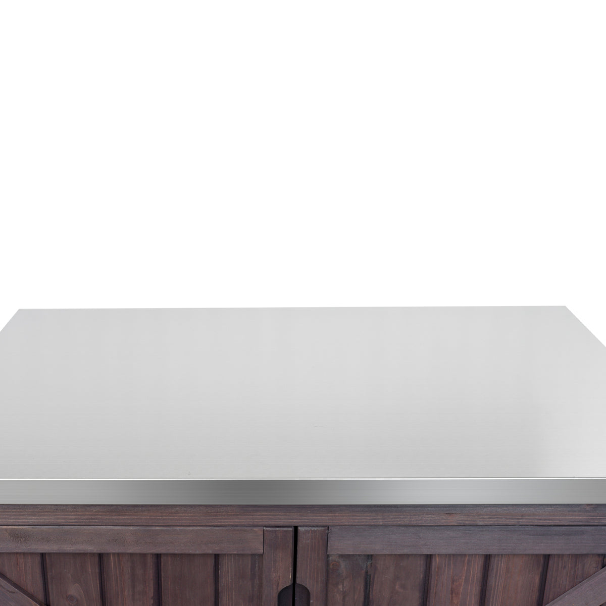 variant-group:rf-n707p370287z|Roomfitters 42.1" Grill Cart, Outdoor Kitchen Island with Stainless Steel Top, BBQ Prep Station with Spice Rack, Dark Brown