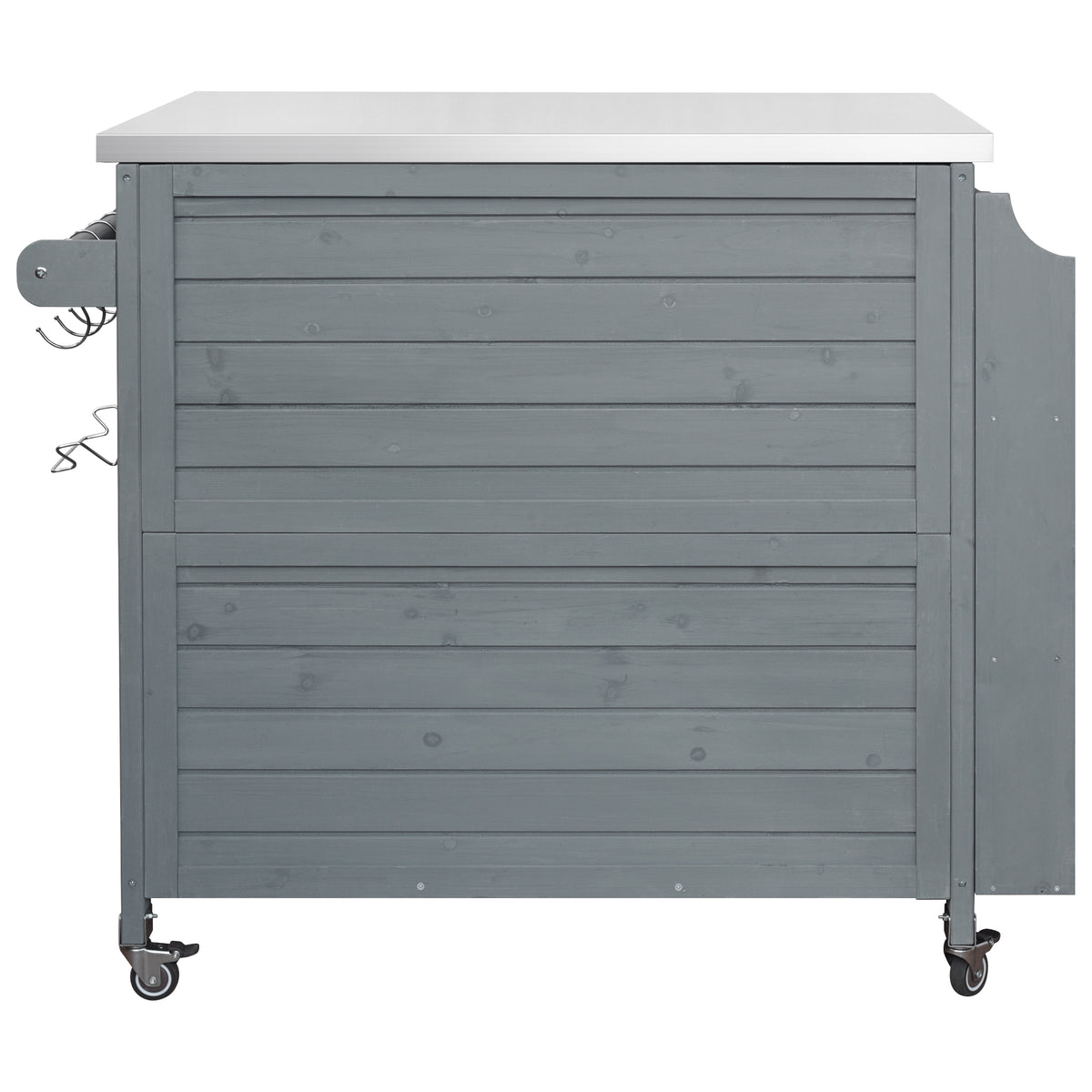 variant-group:rf-n707p370287g|Roomfitters 42.1" Grill Cart, Outdoor Kitchen Island with Stainless Steel Top, BBQ Prep Station with Spice Rack, Grey+Blue