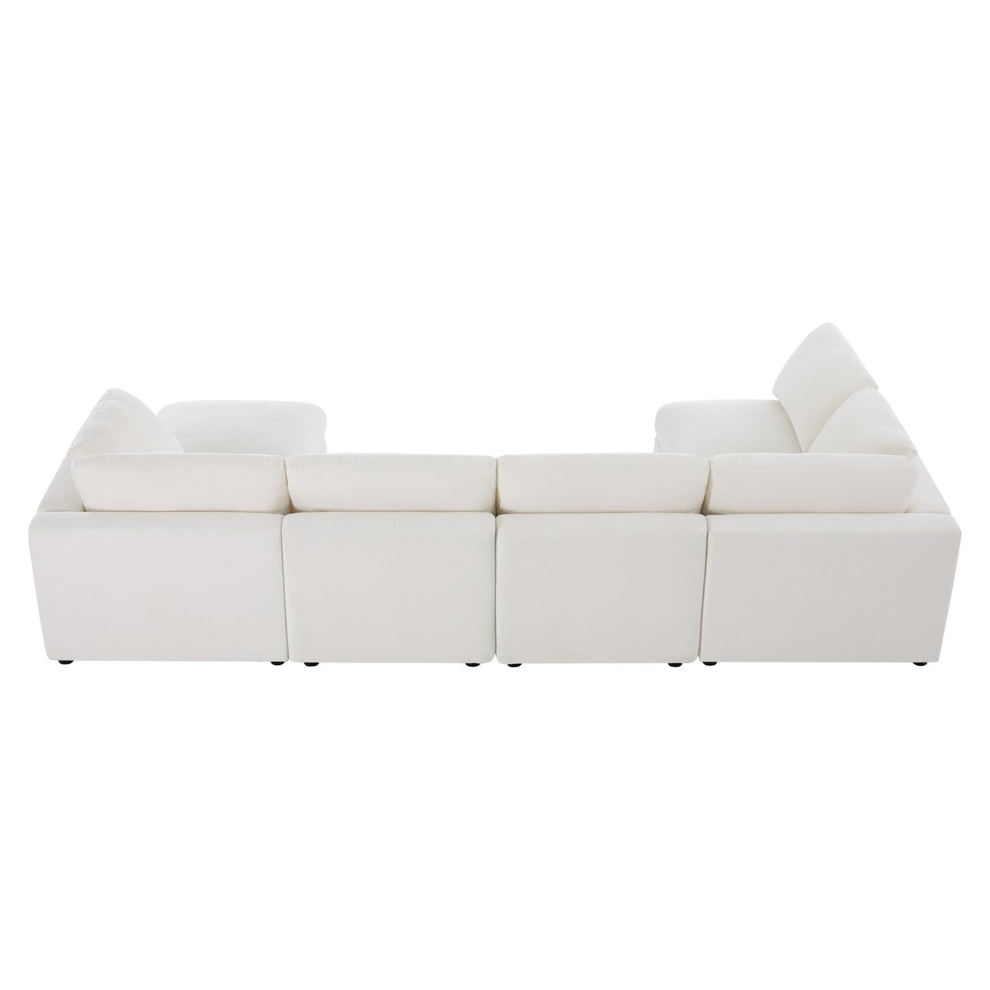 variant-group:rf-n723s9792a|Roomfitters 129 Inch Oversized U-Shaped Modular Sectional Sofa, Large Upholstered Living Room Seating Couch Furniture, White