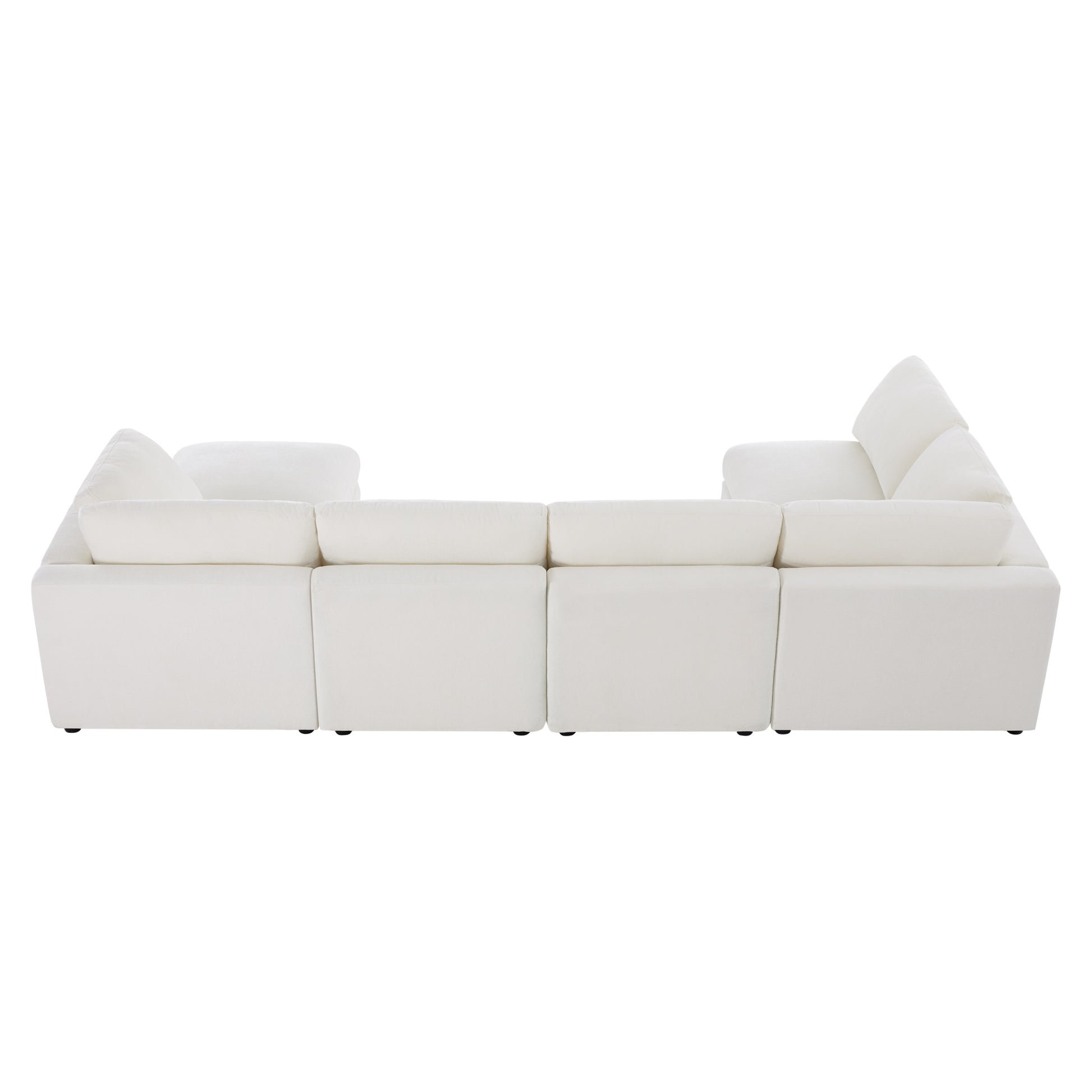 variant-group:rf-n723s9792a|Roomfitters 129 Inch Oversized U-Shaped Modular Sectional Sofa, Large Upholstered Living Room Seating Couch Furniture, White