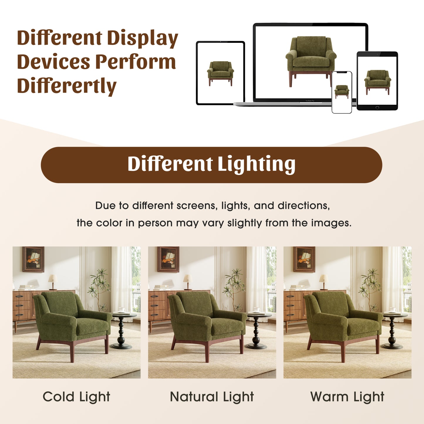 variant-group:rf-n723p426251g|Roomfitters Mid-Century Modern Textured Upholstered Accent Chair, Comfy Armchair with Sturdy Solid Wood Legs for Home, Green