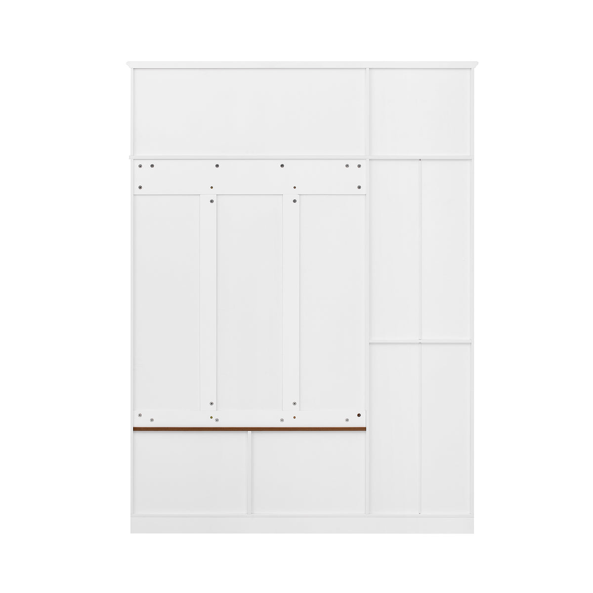 variant-group:rf-n724sj000160aak|Roomfitters 3-in-1 Entryway Hall Tree with Overhead Storage Cabinet, 2 Drawers, White