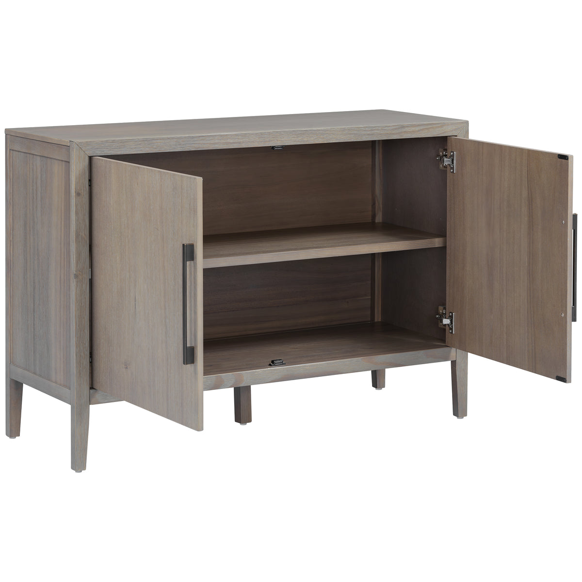 variant-group:rf-n711p410389e|Roomfitters 47.25-Inch Farmhouse Sideboard, 2-Door Buffet Cabinet, Grey Wooden Storage Console, Metal Handles