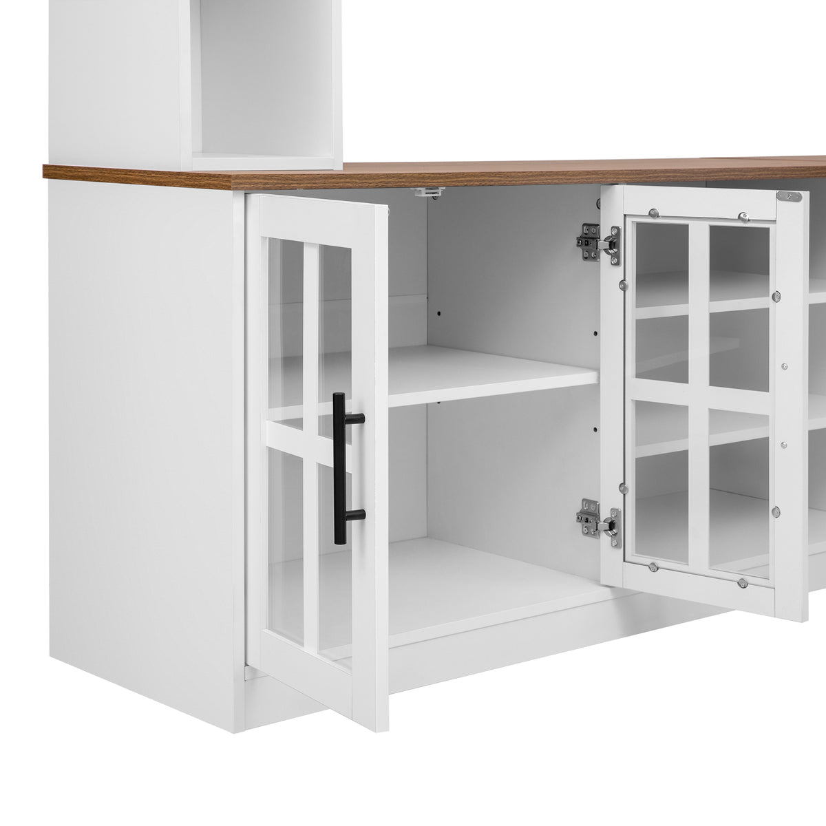 variant-group:rf-n724sj000127aak|Roomfitters Wall Unit Entertainment Center for up to 80 Inch TV, Media Console with Cabinets and Bookshelves, White
